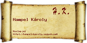 Hampel Károly névjegykártya